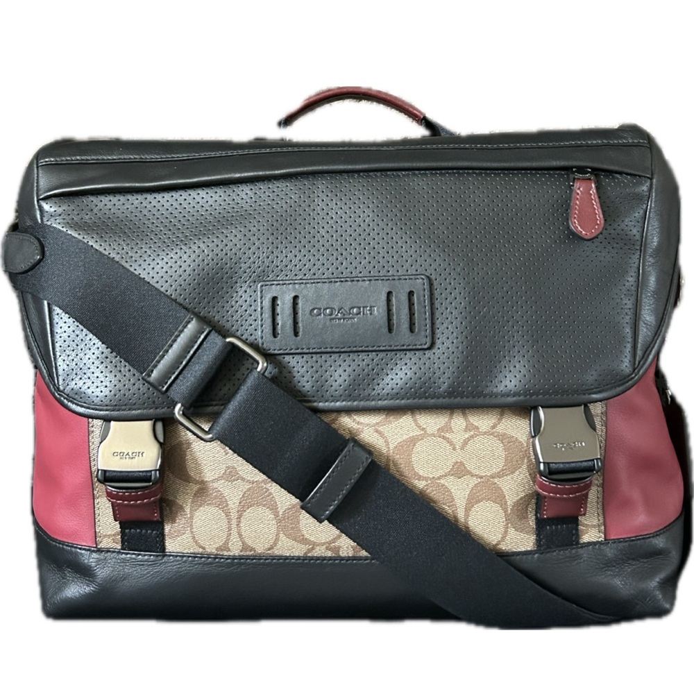 COACH Ranger Messenger Gender Neutral ColorBlock Leather & Signature C Canvas - Picture 4 of 14